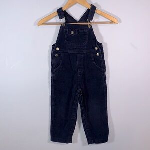 McKids McDondals navy blue corduroy bib overalls Carpenter style size 4t snap